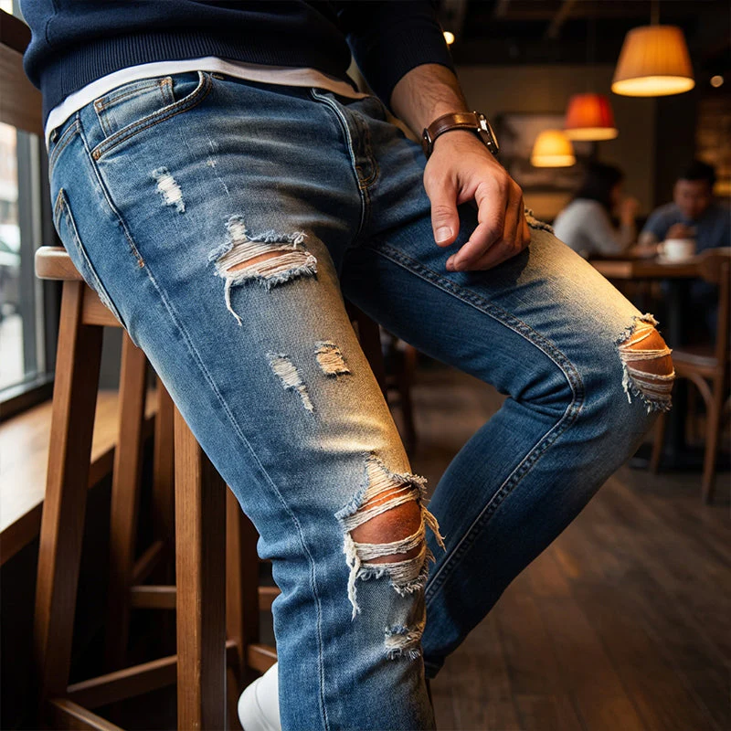 Kuzma - Jeans Skinny Eleganti Dall'effetto Consumato - Image 10