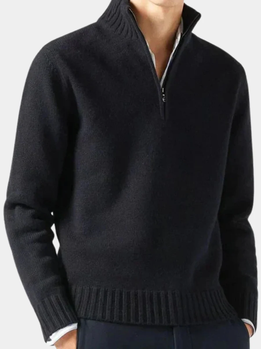 Larsen - Maglione Lavorato a Maglia Con Mezza Zip - Image 4