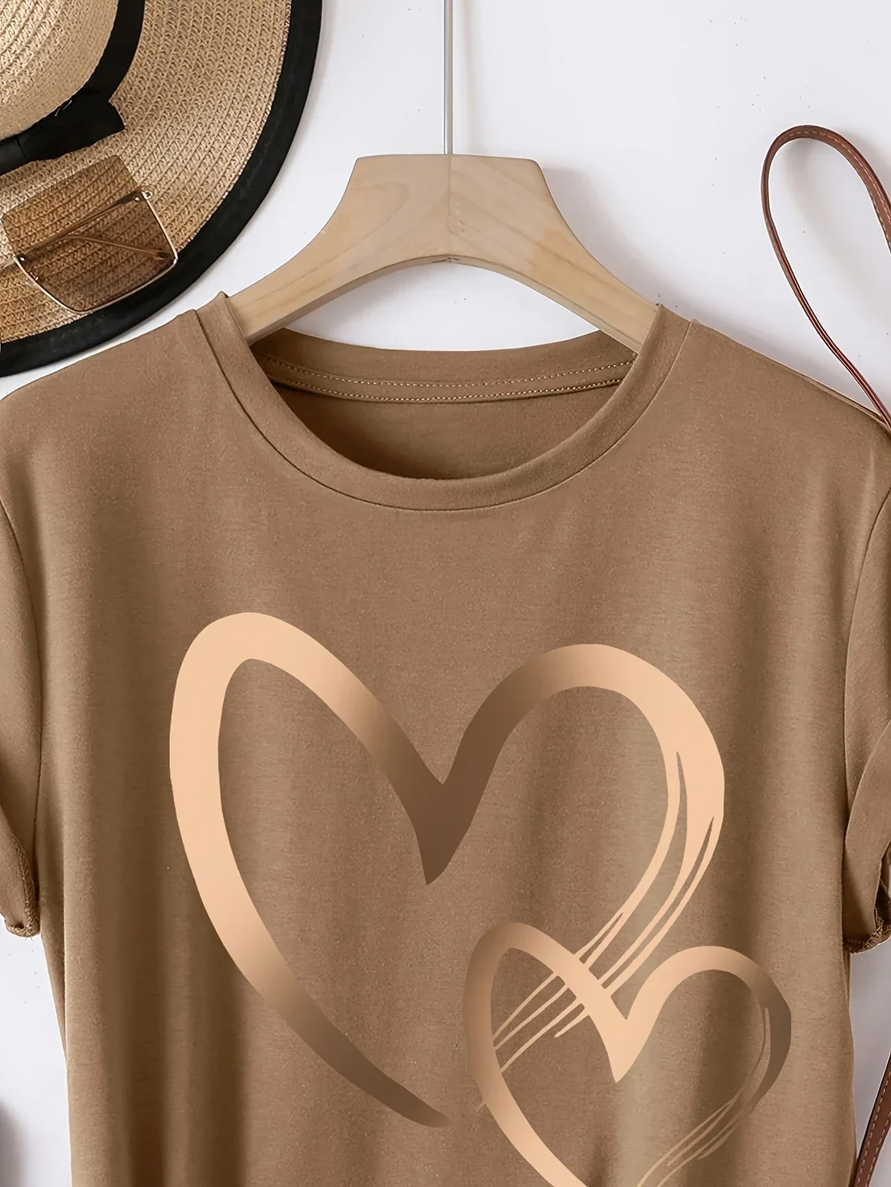 Larson - Casual Manica Corta Maglietta Con Stampa Cuore - Image 7