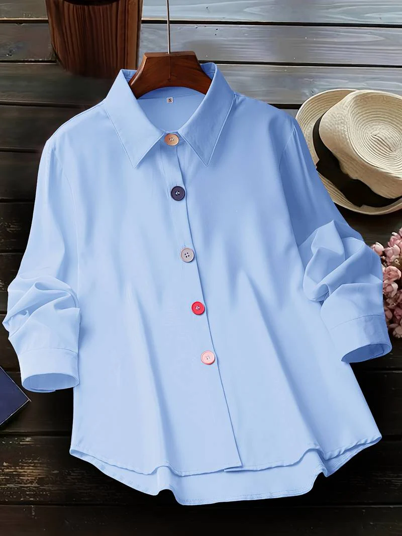 Lasangi - Camicia Casual a Maniche Lunghe Con Bottoni Multipli - Image 10