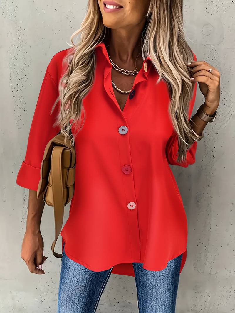 Lasangi - Camicia Casual a Maniche Lunghe Con Bottoni Multipli - Image 3