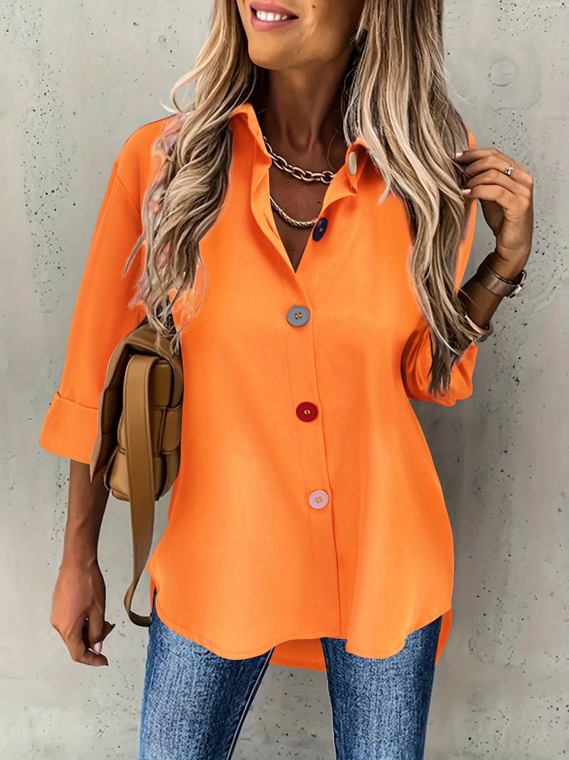 Lasangi - Camicia Casual a Maniche Lunghe Con Bottoni Multipli - Image 5