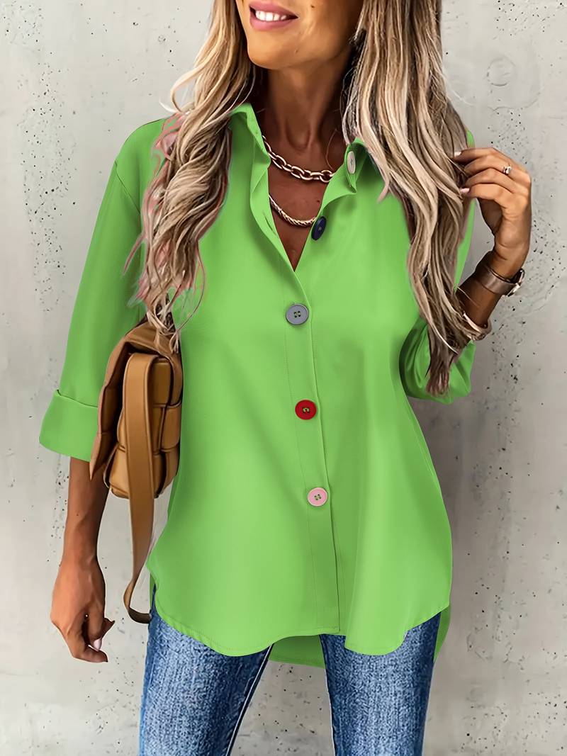 Lasangi - Camicia Casual a Maniche Lunghe Con Bottoni Multipli - Image 6