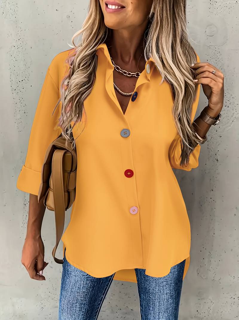 Lasangi - Camicia Casual a Maniche Lunghe Con Bottoni Multipli - Image 7