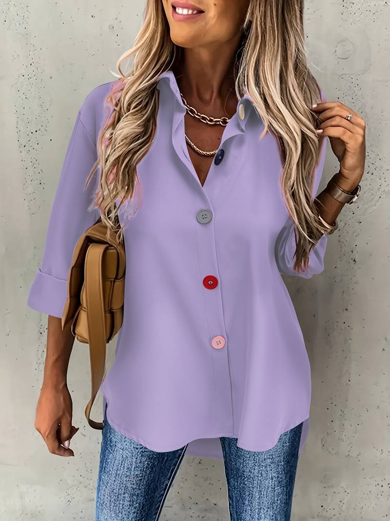 Lasangi - Camicia Casual a Maniche Lunghe Con Bottoni Multipli - Image 8
