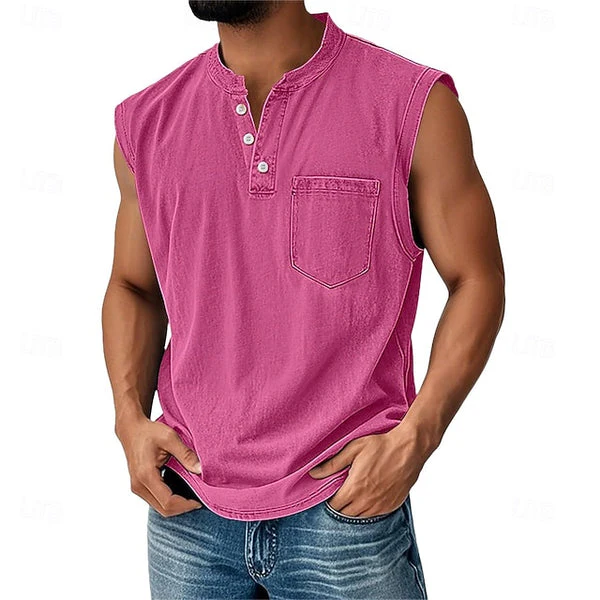 Latrell - Canotta Henley Senza Maniche Con Tasca - Image 10