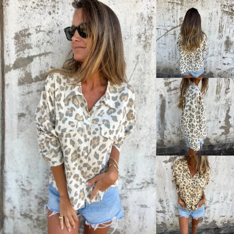 Leely - Camicia stampata Con Colletto e Maniche Lunghe - Image 7