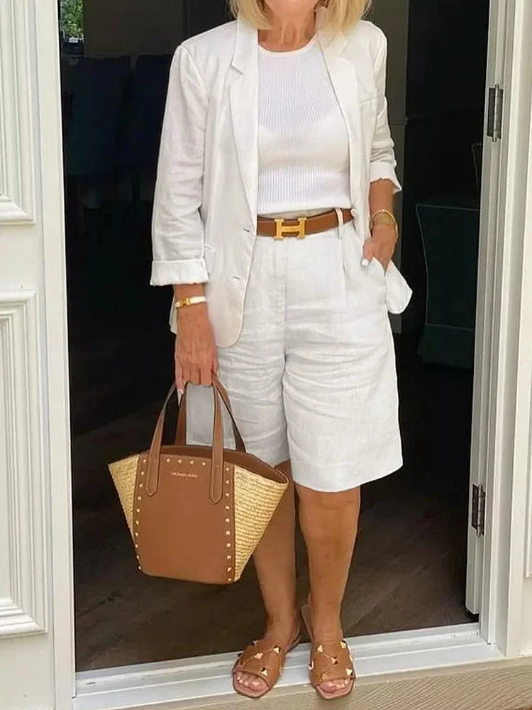 Leontina - Completo Casuale Con Blazer e Pantaloncini