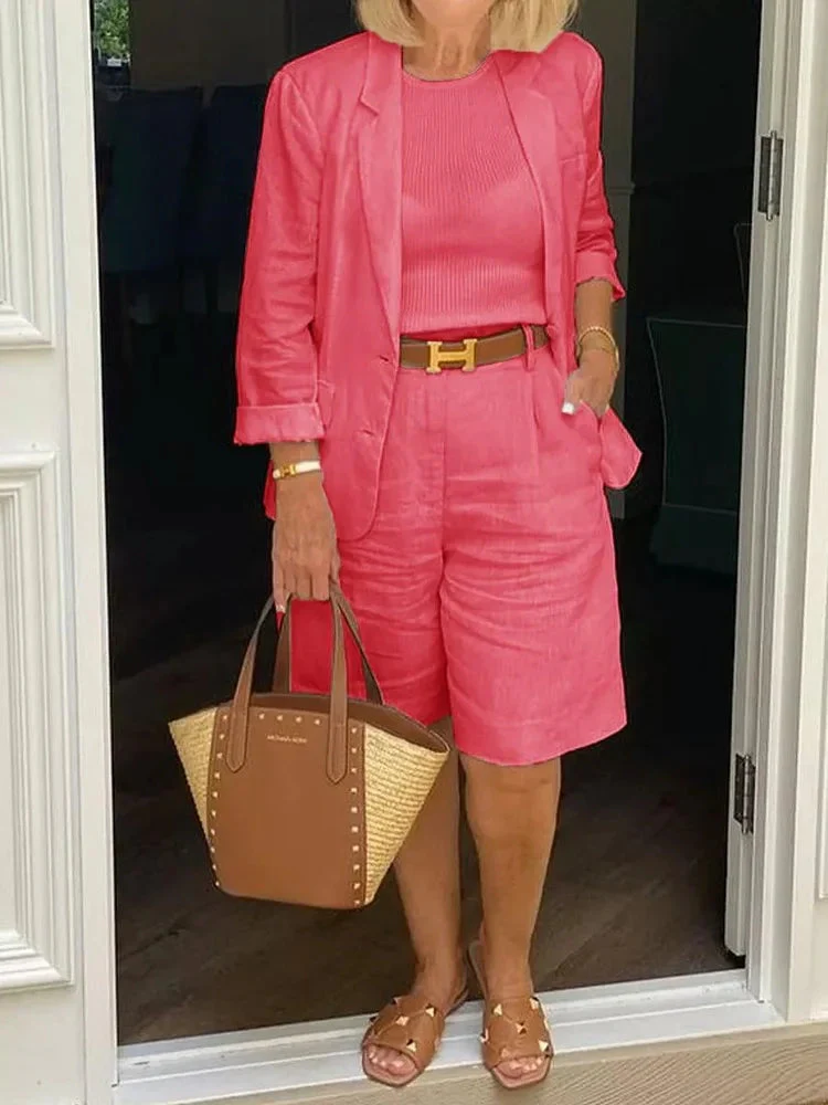 Leontina - Completo Casuale Con Blazer e Pantaloncini - Image 2