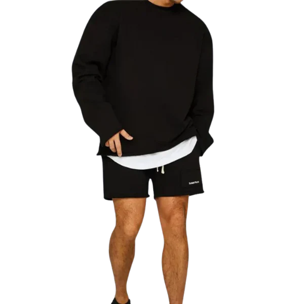 Leszek - Elegante Maglione A Maniche Lunghe Con Pantaloncini