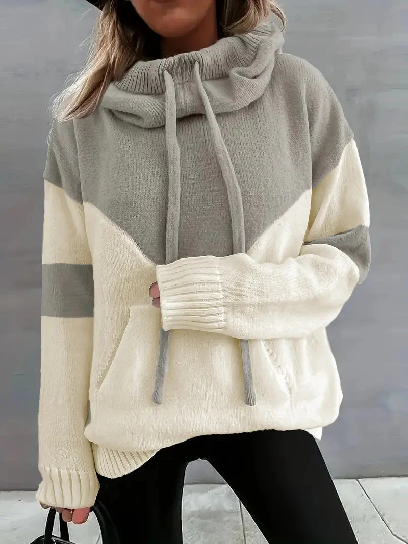 Letitia - Felpa Con Cappuccio Con Coulisse a Blocchi di Colore