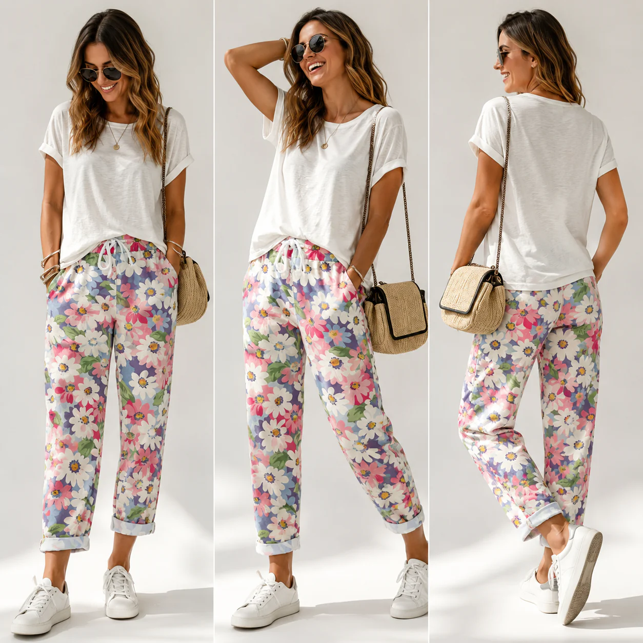 Leyza - Pantaloni Affusolati Con Stampa Floreale - Image 2