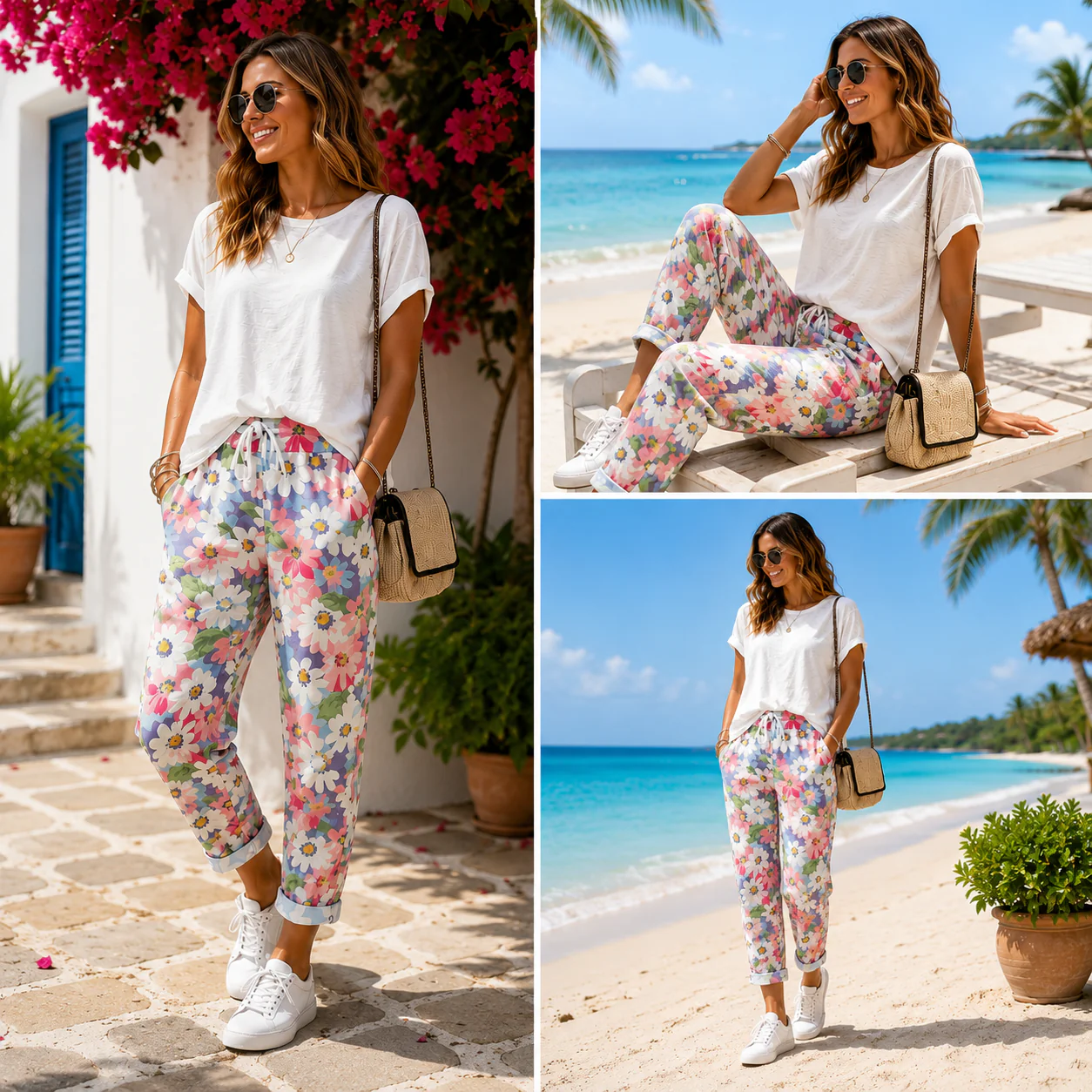 Leyza - Pantaloni Affusolati Con Stampa Floreale - Image 3