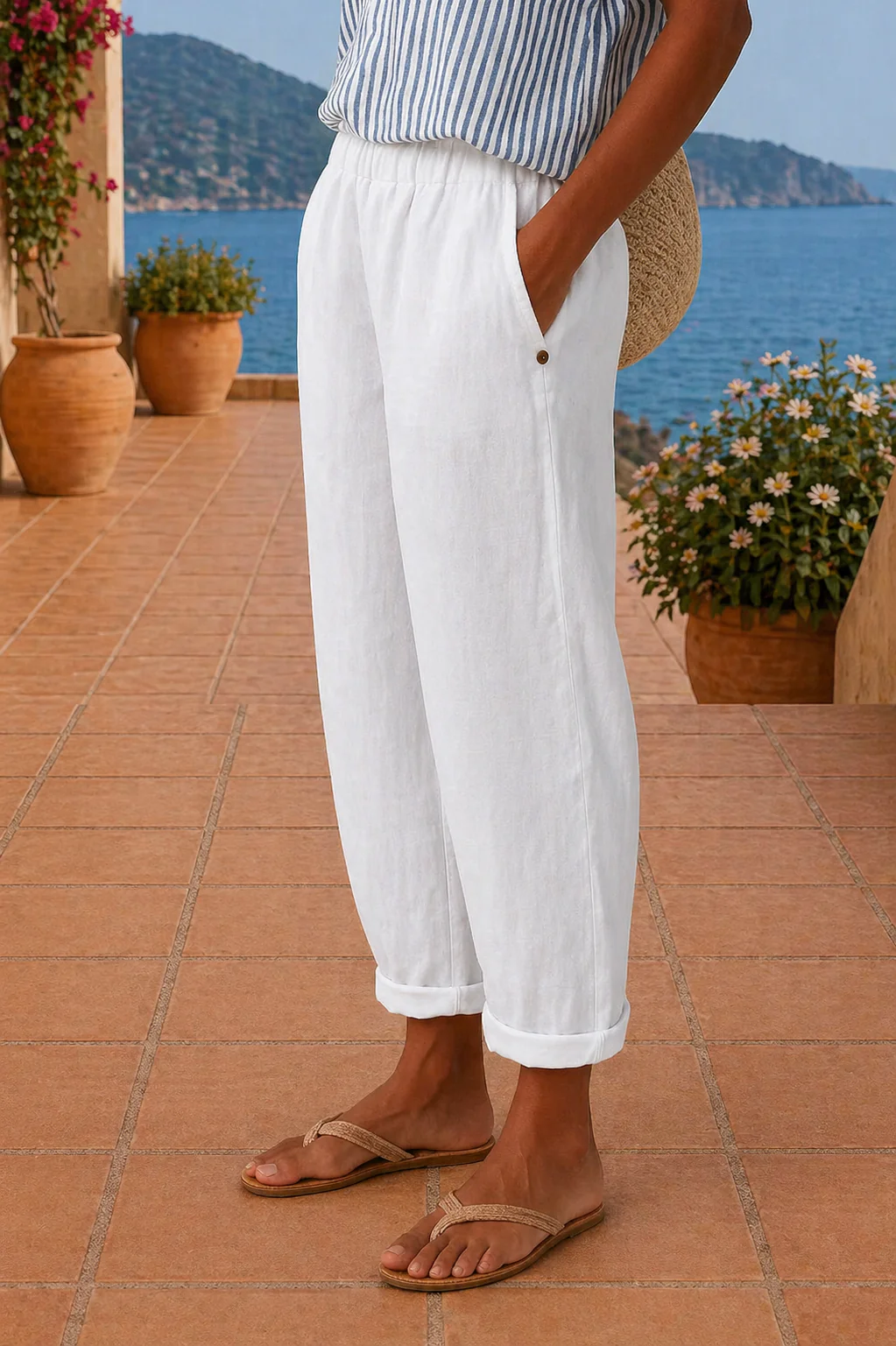 Lindia - Pantaloni Leggeri in Lino - Image 2