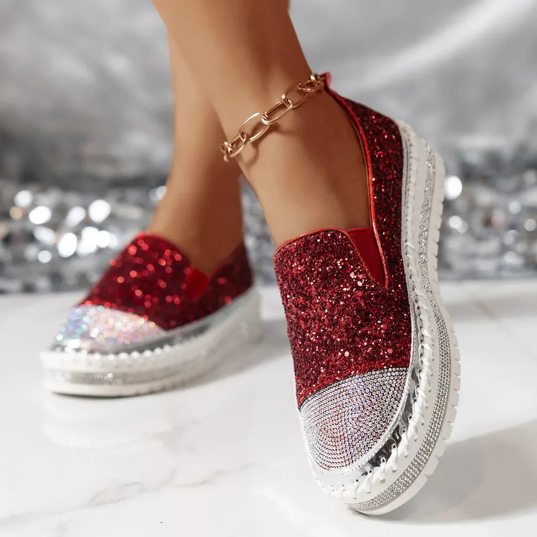 Lizka - Mocassini Con Plateau Glitter e Strass - Image 2