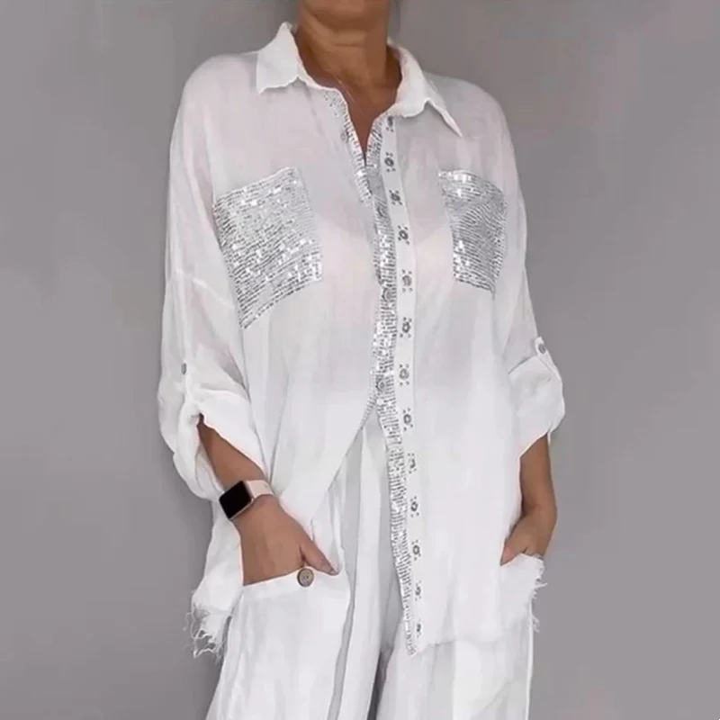 Lizy - Set Composto Da Camicetta e Pantaloni Con Paillettes