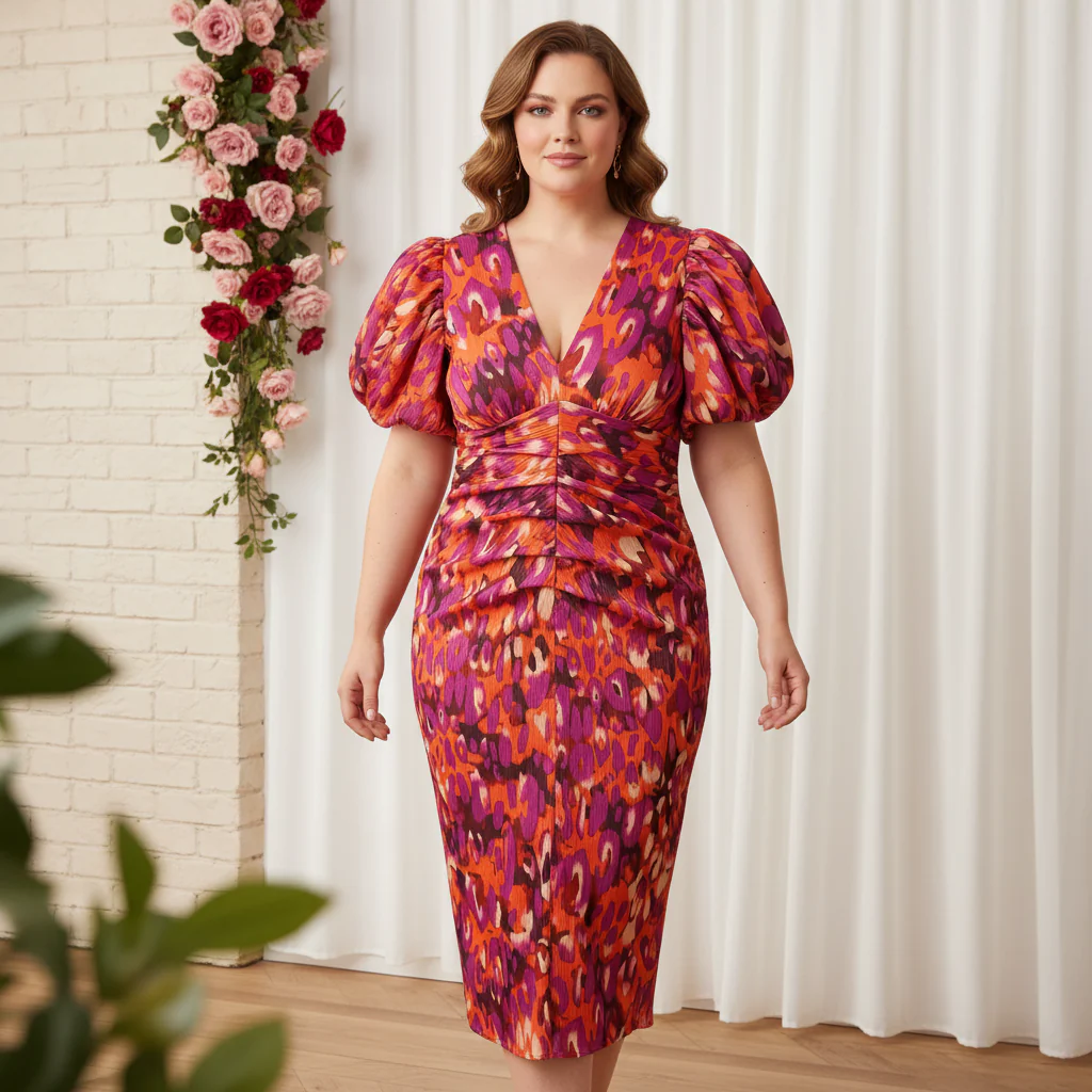 Lonica - Elegante Abito Con Scollo a V