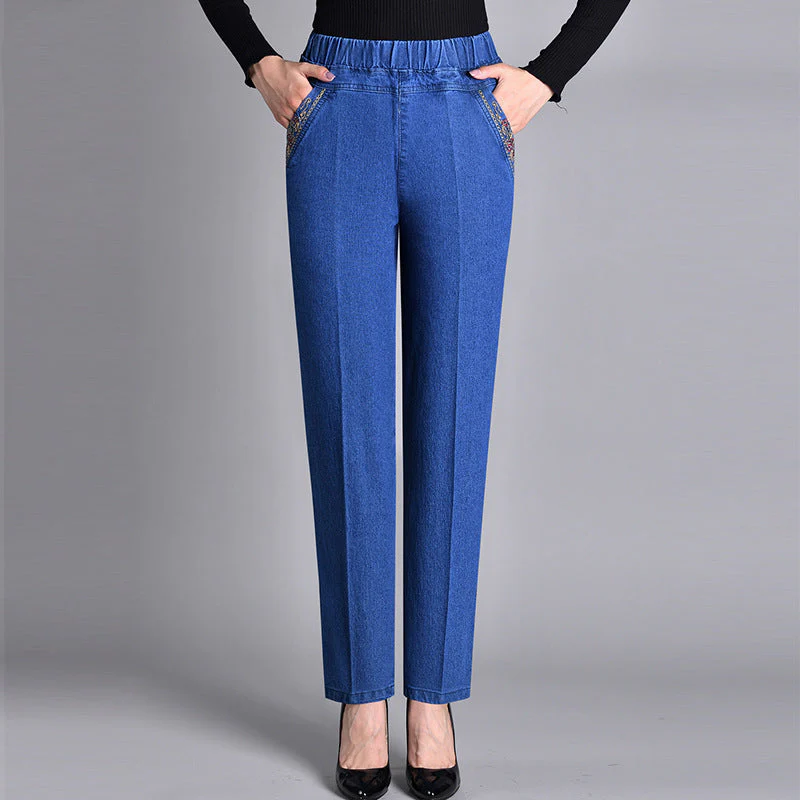 Loretie - Jeans Con Tasche Laterali e Elastico In Vita