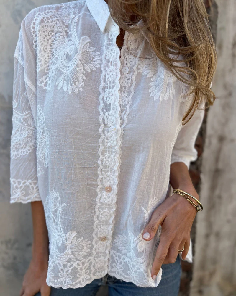 Lorrie - Camicetta Chic In Pizzo Ricamato - Image 3