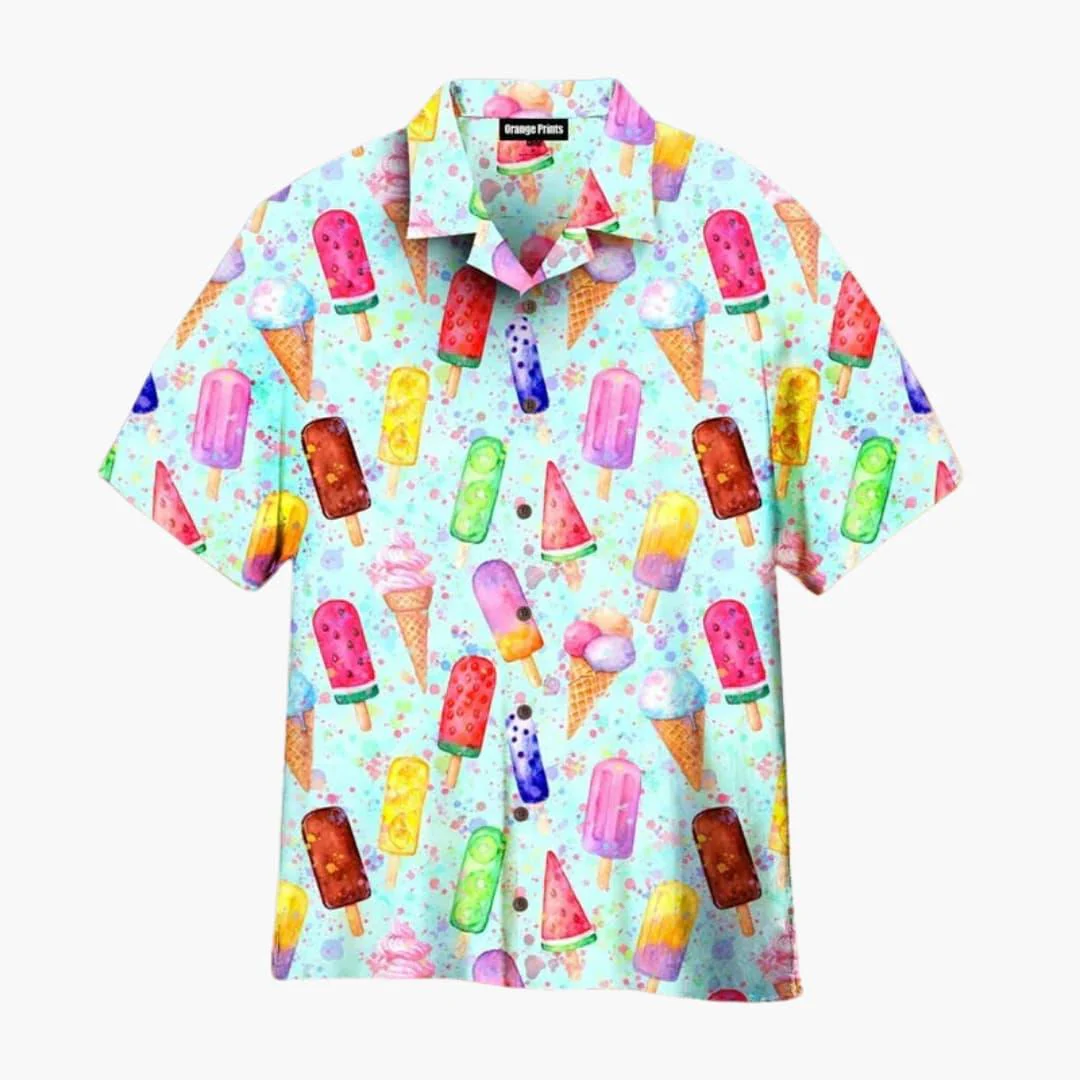 Lubomir - Elegante Camicia Estiva Con Stampa Gelato - Image 5