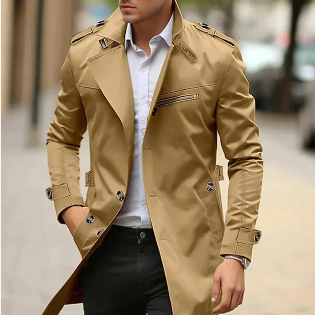 Ludovic - Comoda Giacca Trench Con Bottoni - Image 6