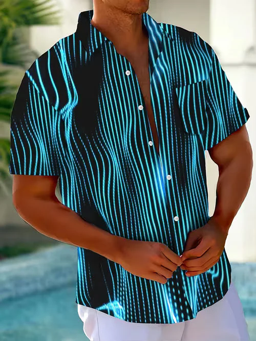 Ludwig - Camicia Casual Con Stampa a Righe Artistiche - Image 2