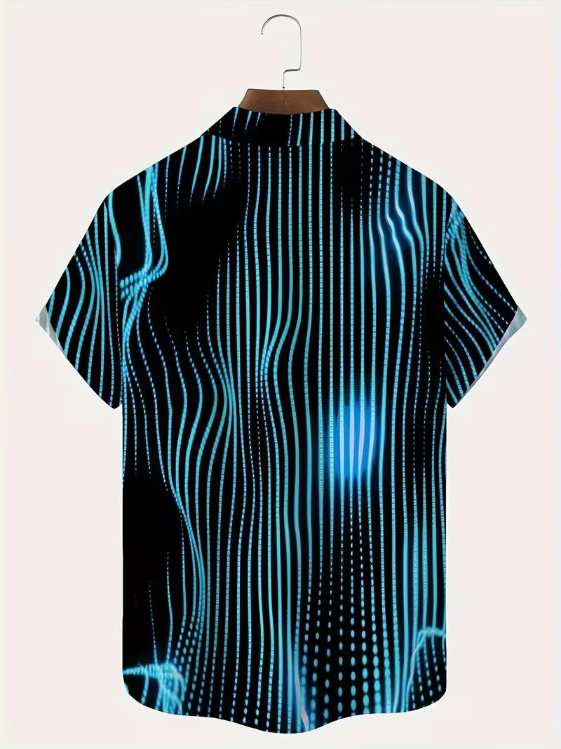 Ludwig - Camicia Casual Con Stampa a Righe Artistiche - Image 5