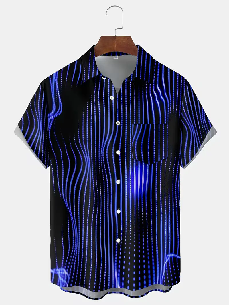 Ludwig - Camicia Casual Con Stampa a Righe Artistiche - Image 6