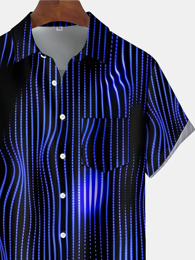 Ludwig - Camicia Casual Con Stampa a Righe Artistiche - Image 7