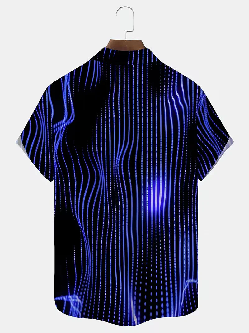 Ludwig - Camicia Casual Con Stampa a Righe Artistiche - Image 8