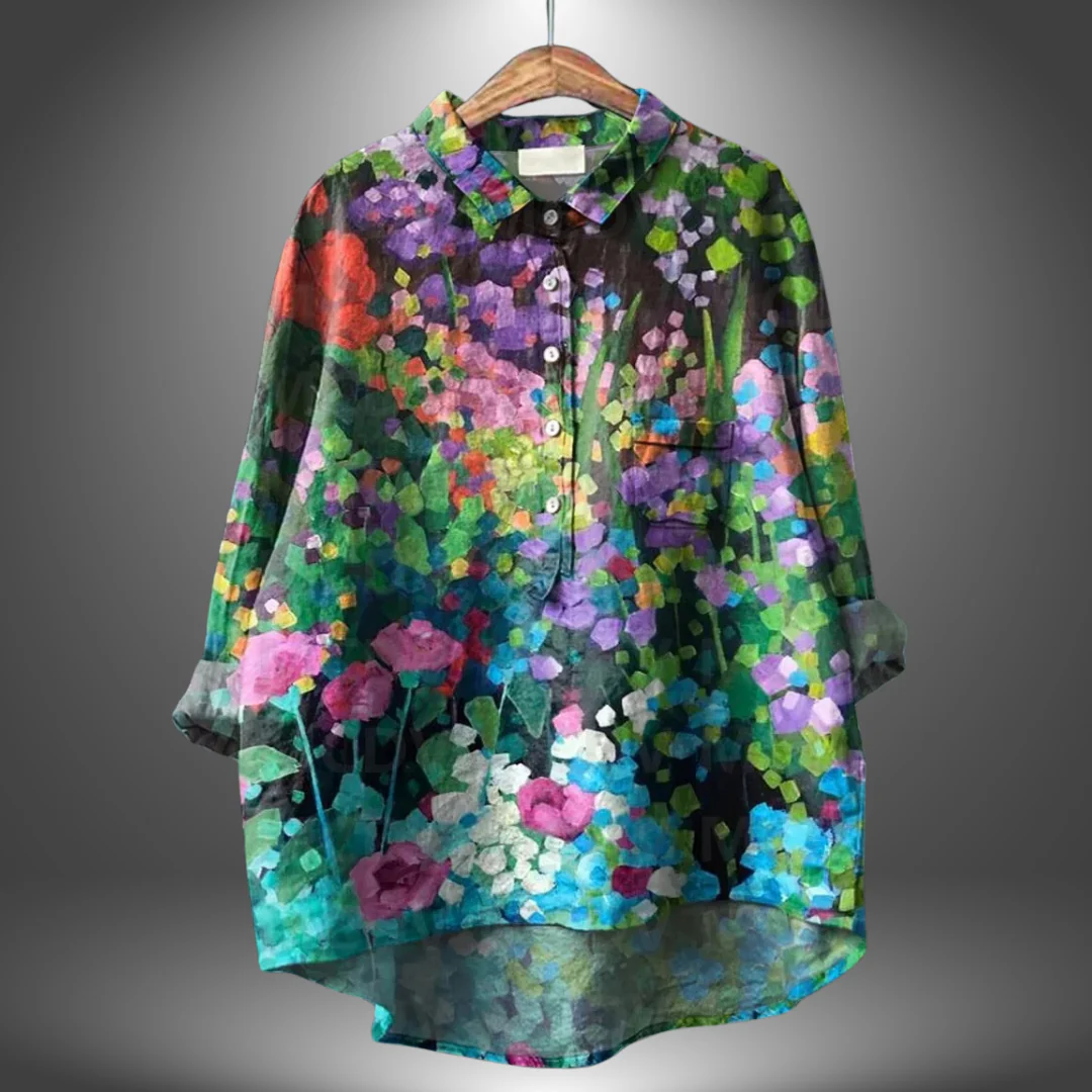 Luiza - Camicia Floreale Realizzata a Mano - Image 2