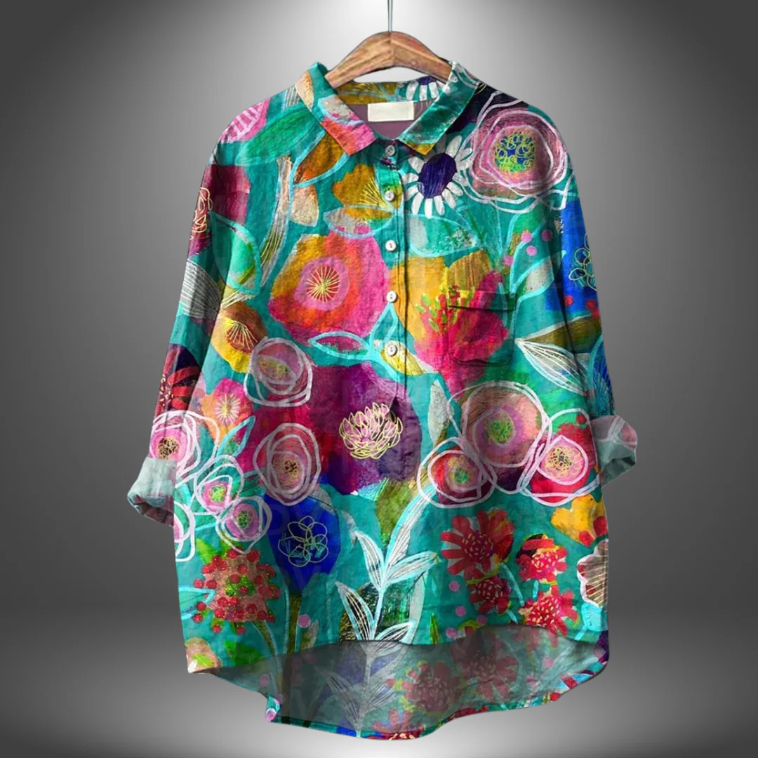 Luiza - Camicia Floreale Realizzata a Mano - Image 3