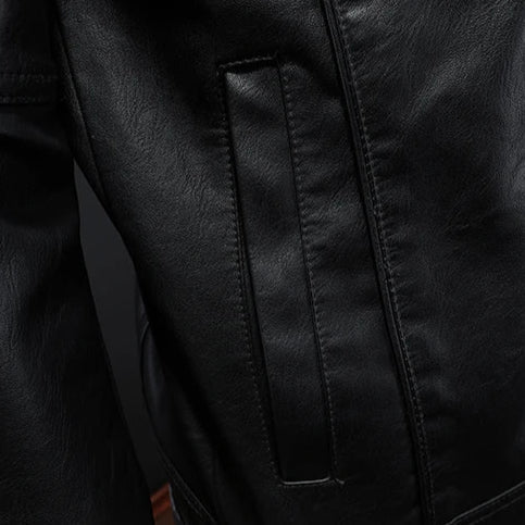 Lulzim - Casual Vestibilità Magro Pelle Giacca - Image 8