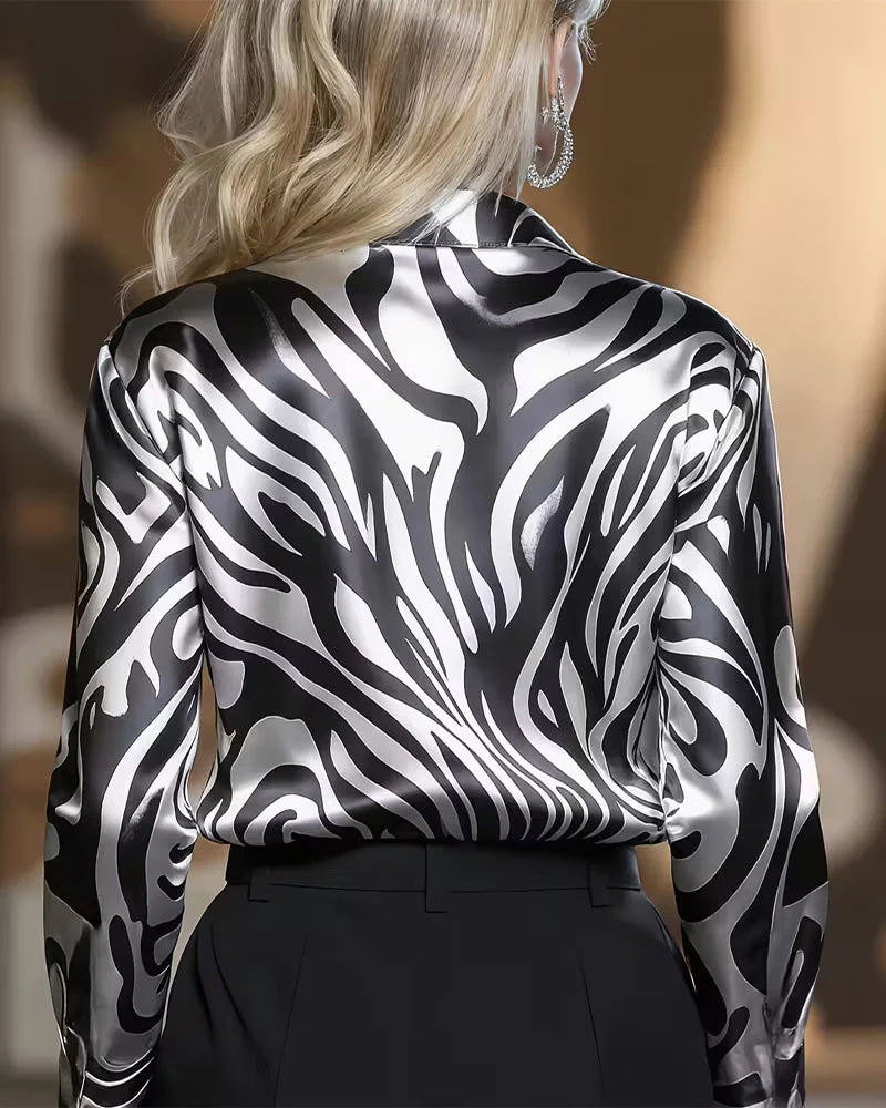 Luziana - Elegante Camicia Con Stampa Zebrata - Image 9