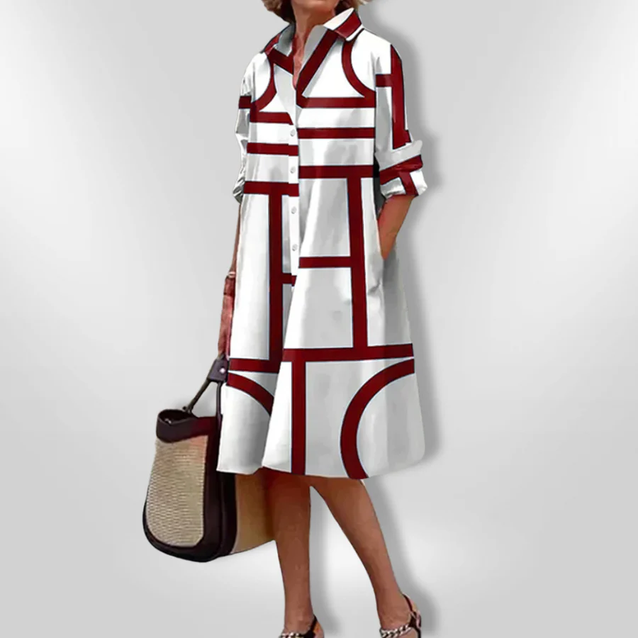 Lynna - Abito Midi Casuale Con Tasche E Bottoni - Image 5
