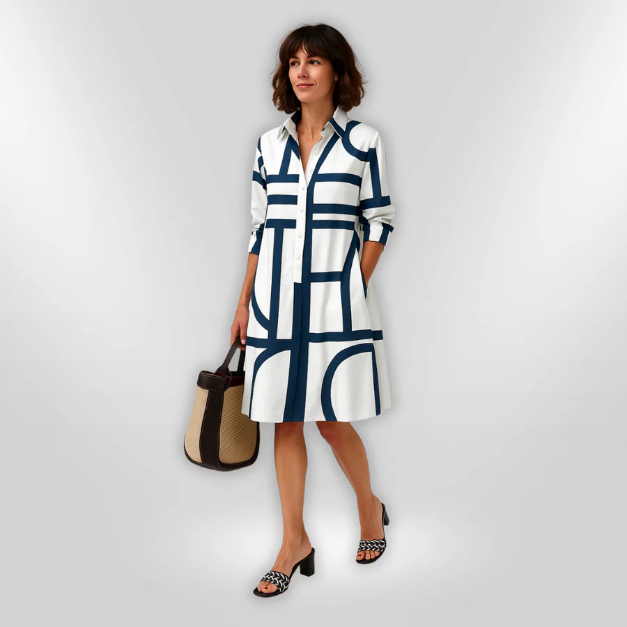 Lynna - Abito Midi Casuale Con Tasche E Bottoni - Image 7
