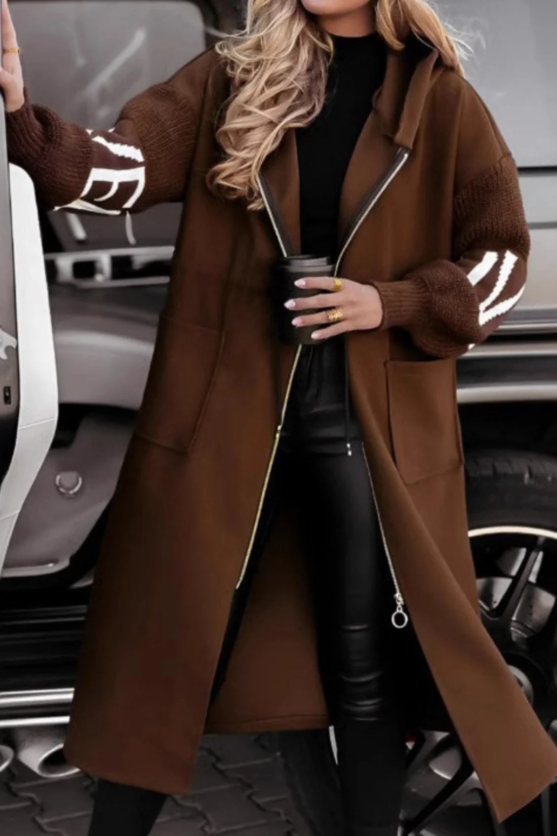 Lysanne - Cappotto Lungo Con Cappuccio e Tasche - Image 3