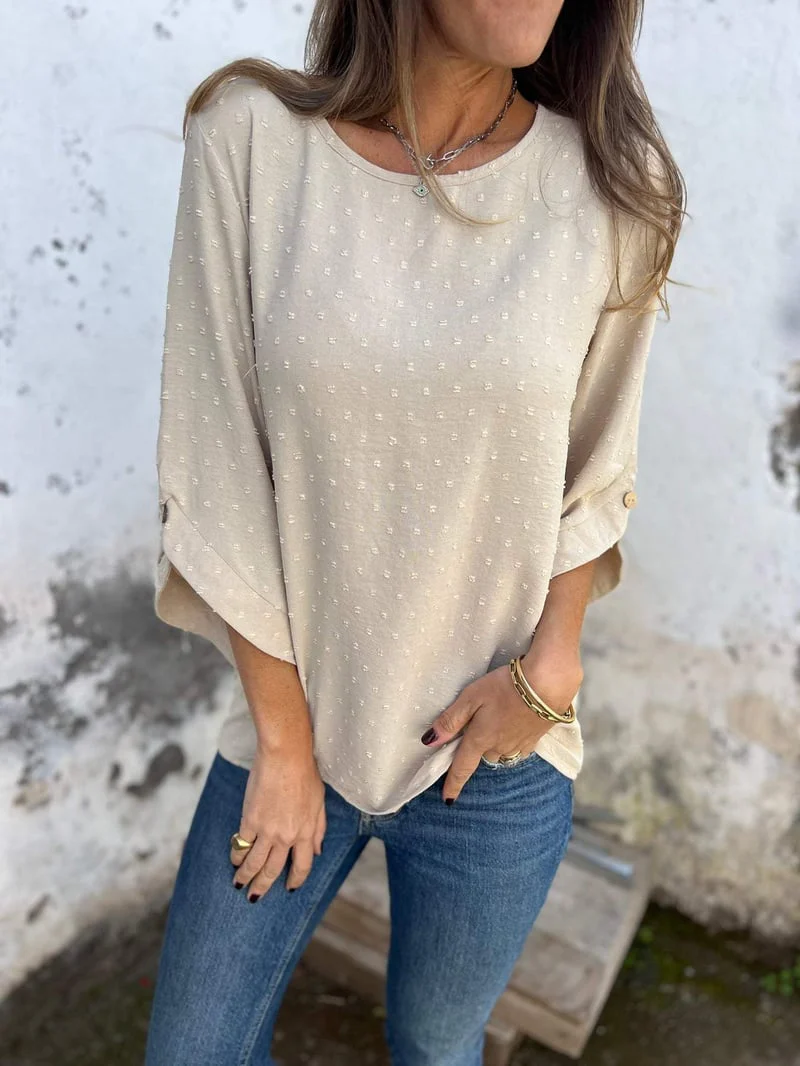 Lyutsiya - Camicia Casuale Con Polsini Grandi Ricamati A Girocollo - Image 3