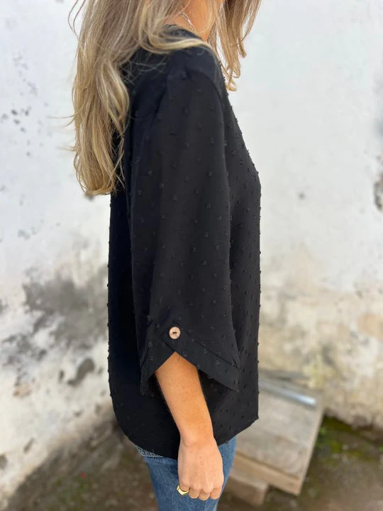 Lyutsiya - Camicia Casuale Con Polsini Grandi Ricamati A Girocollo - Image 6