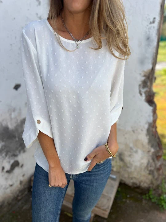 Lyutsiya - Camicia Casuale Con Polsini Grandi Ricamati A Girocollo - Image 8