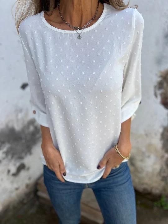 Lyutsiya - Camicia Casuale Con Polsini Grandi Ricamati A Girocollo - Image 9
