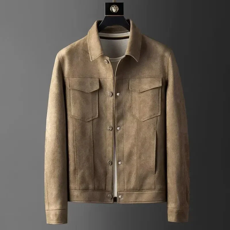 Maceo - Comoda Giacca In Pelle Con Tasche Frontali - Image 3
