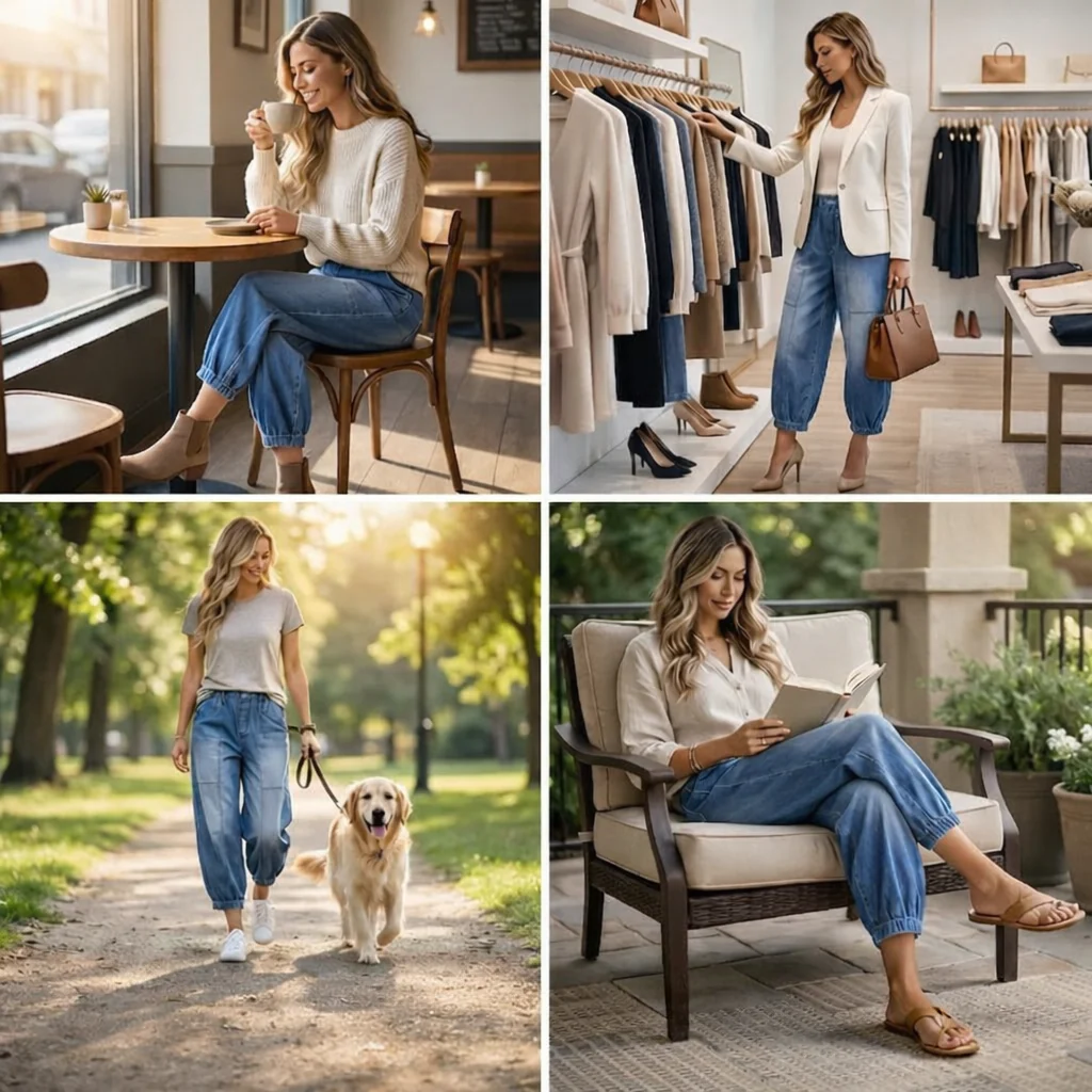 Madavi - Jeans Con Elastico in Vita e Taglio Corto e Ampio - Image 7