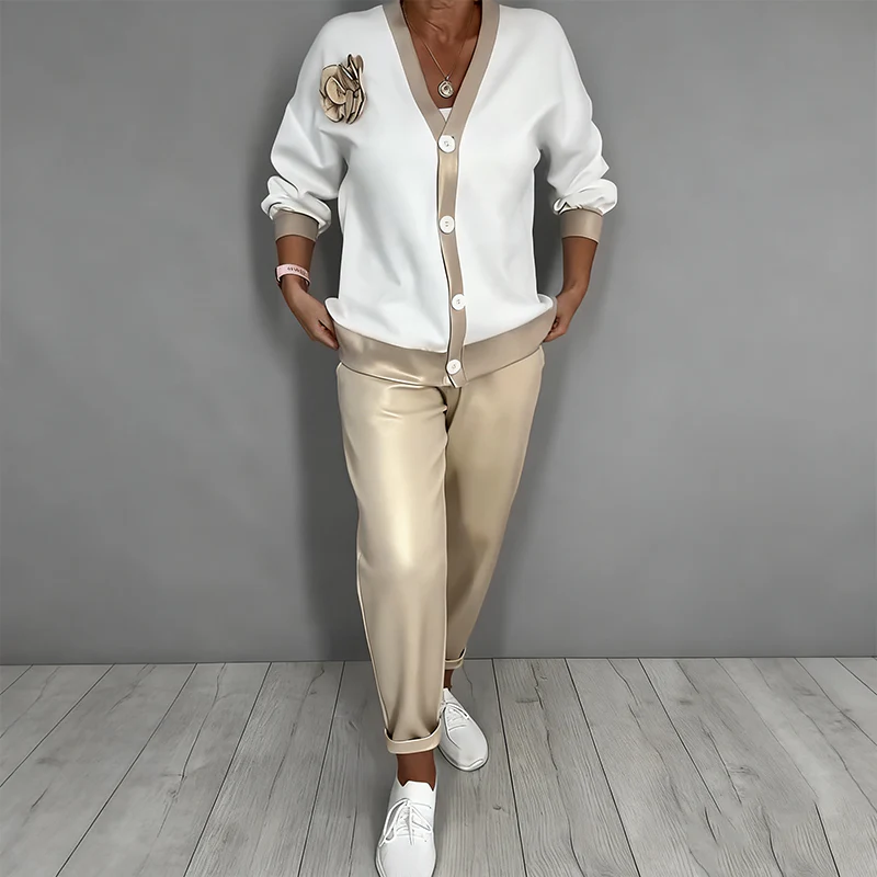 Maelynn - Elegante Completo Cardigan A Dovuto Pezzi