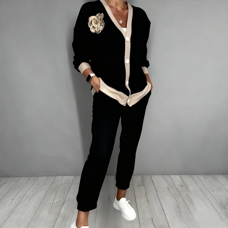 Maelynn - Elegante Completo Cardigan A Dovuto Pezzi - Image 2