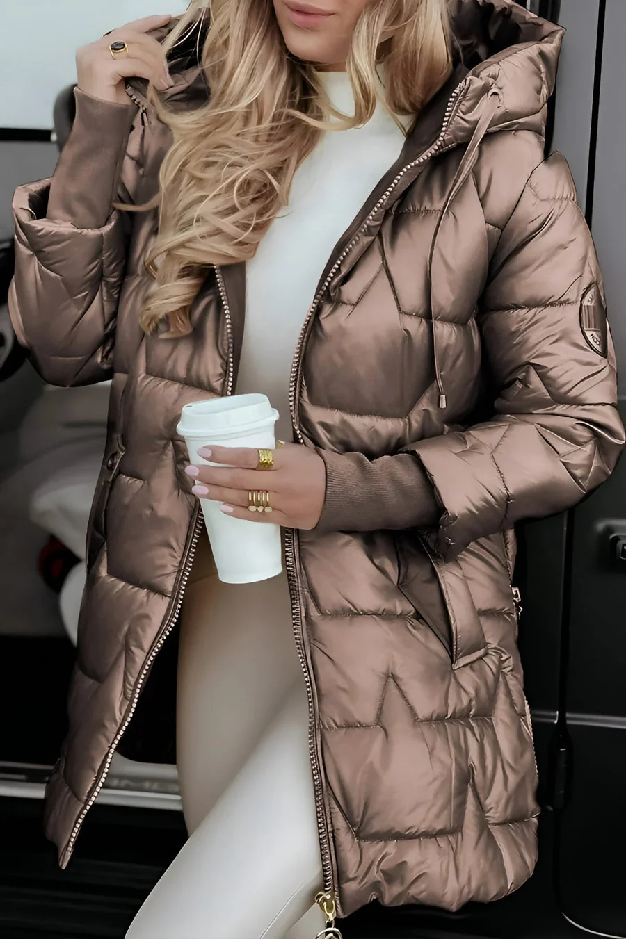 Mageina - Elegante Cappotto Invernale Con Cappuccio e Imbottitura - Image 2