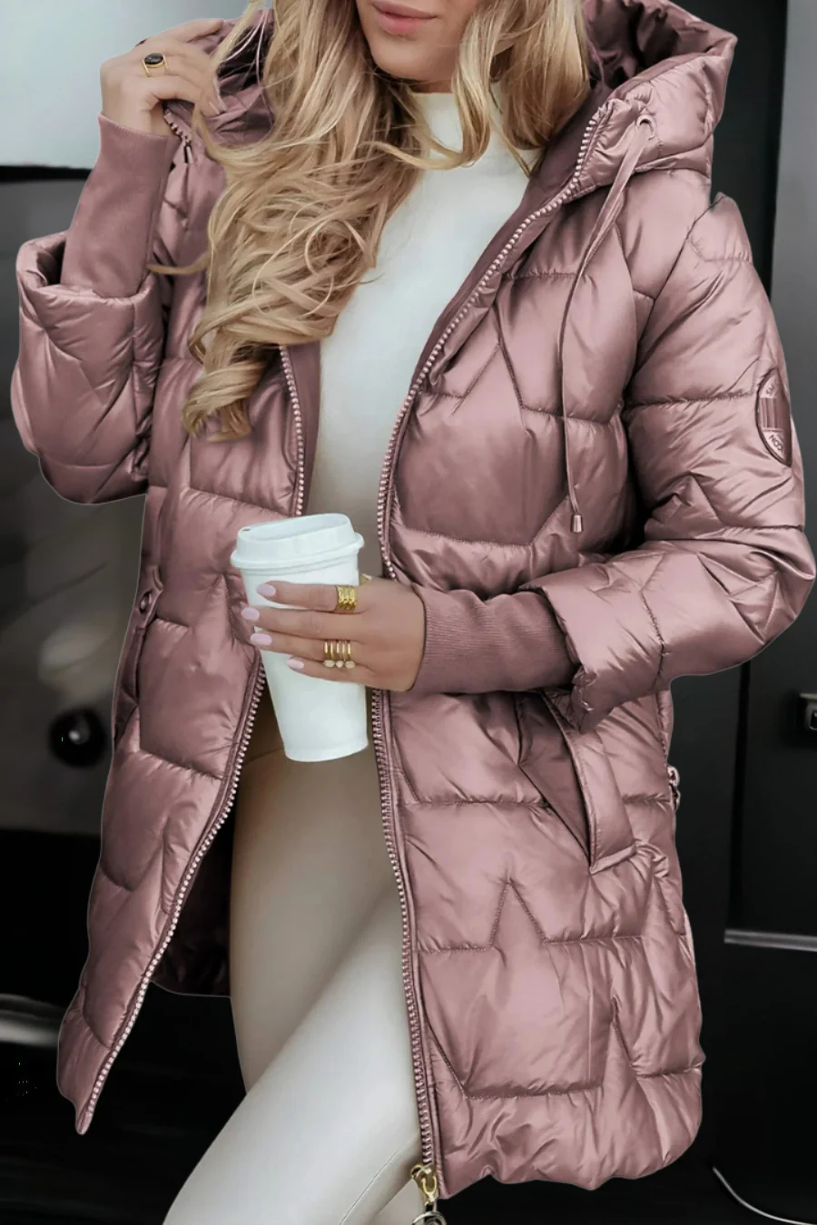 Mageina - Elegante Cappotto Invernale Con Cappuccio e Imbottitura - Image 5