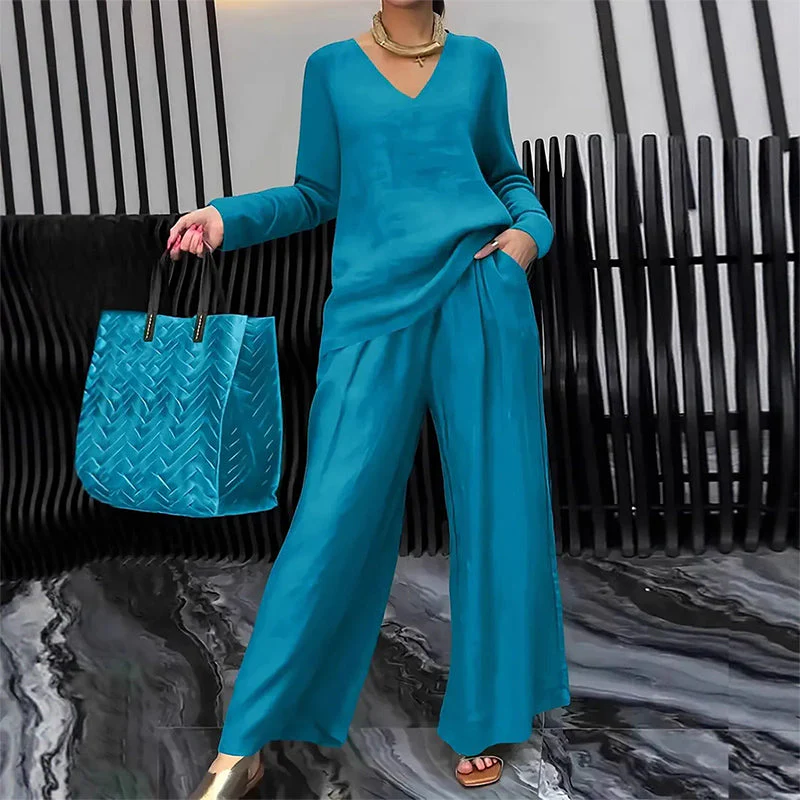 Maheen - Completo da Casa in Maglia Con Pantaloni a Zampa - Image 10