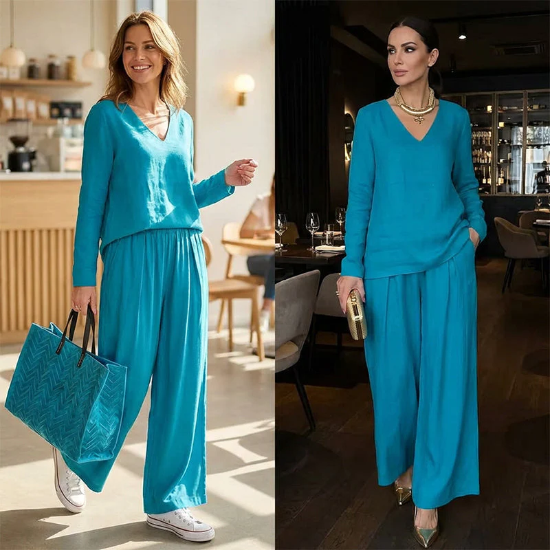 Maheen - Completo da Casa in Maglia Con Pantaloni a Zampa - Image 11