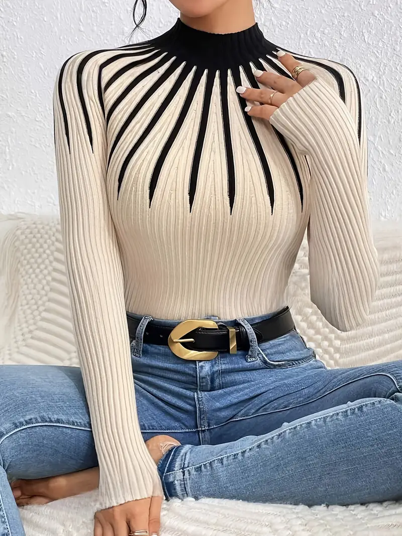 Maider - Elegante Maglione a Maniche Lunghe Con Collo Alto - Image 6